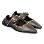 Ballerina nera con cinturino e borchie Elvio Zanon<BR/> 