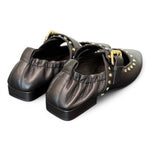 Ballerina nera con cinturino e borchie Elvio Zanon<BR/> 