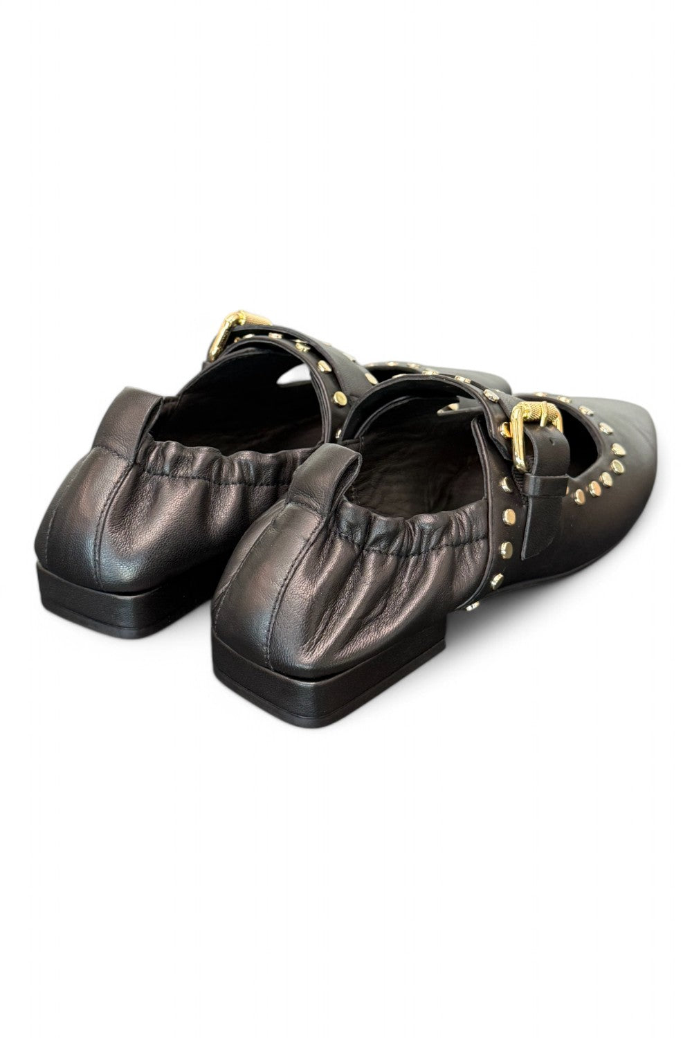 Ballerina nera con cinturino e borchie Elvio Zanon<BR/> 