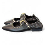 Ballerina nera con cinturino e borchie Elvio Zanon<BR/> 