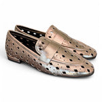 Mocassino forato pelle platino Elvio Zanon<BR/> 