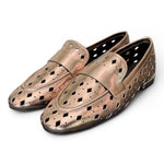 Mocassino forato pelle platino Elvio Zanon<BR/> 