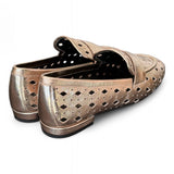 Mocassino forato pelle platino Elvio Zanon<BR/> 