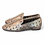 Mocassino forato pelle platino Elvio Zanon<BR/> 