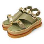 Sandalo asimmetrico kaki Z50 Zanon<BR/> 