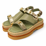 Sandalo asimmetrico kaki Z50 Zanon<BR/> 