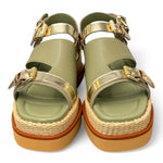 Sandalo asimmetrico kaki Z50 Zanon<BR/> 