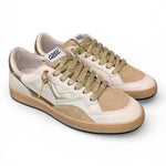 Sneaker donna 4B12 Play New D2003 bianca beige oro 