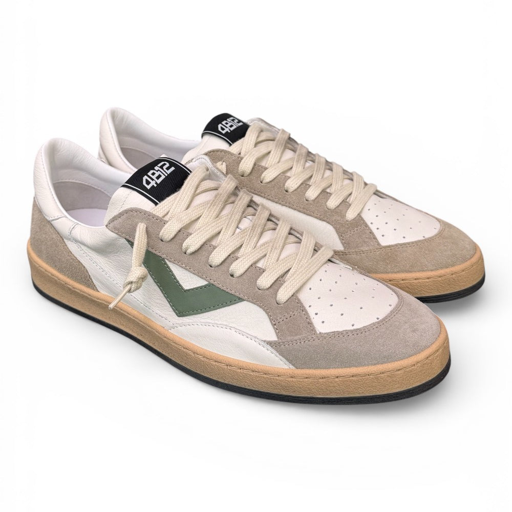 Sneaker uomo 4B12 Play New U1013 bianca grigia verde 