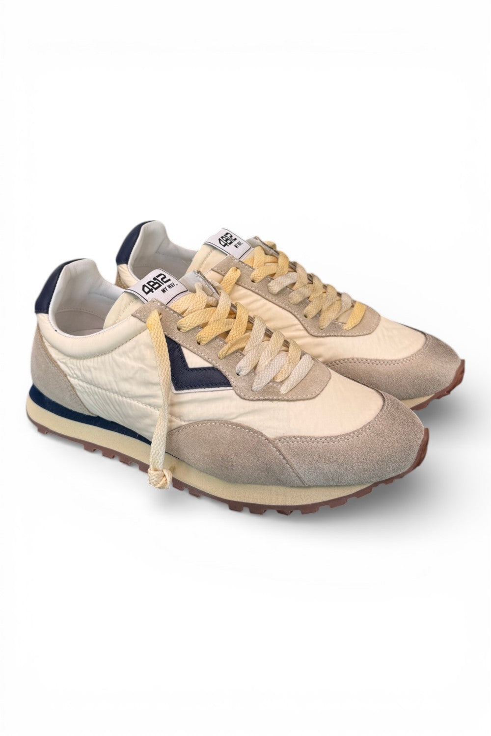 Sneaker uomo 4B12 Vintage Run beige blu 