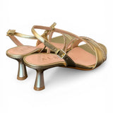 Sandalo strass laminato platino Albano<BR/> 