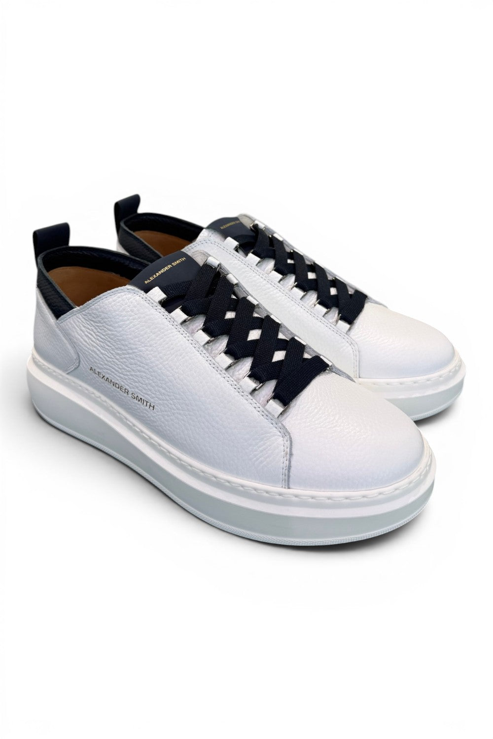 Sneaker Wembley man Alexander Smith bottalato white blu 