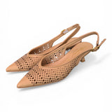 Slingback pelle laserata camel Bianca Di 