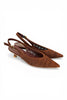 Slingback suede laserato choco Bianca Di