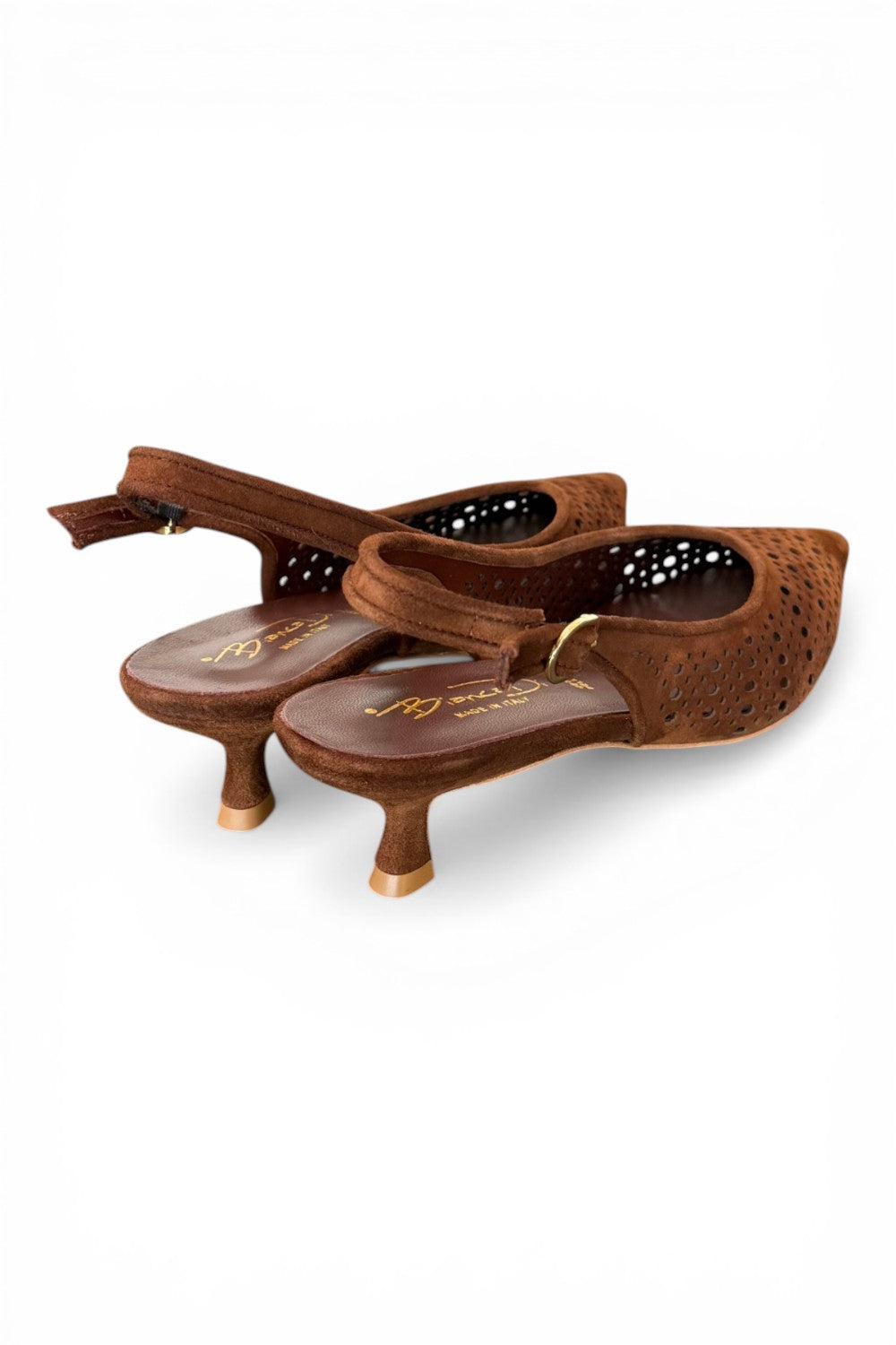 Slingback suede laserato choco Bianca Di 