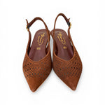 Slingback suede laserato choco Bianca Di 