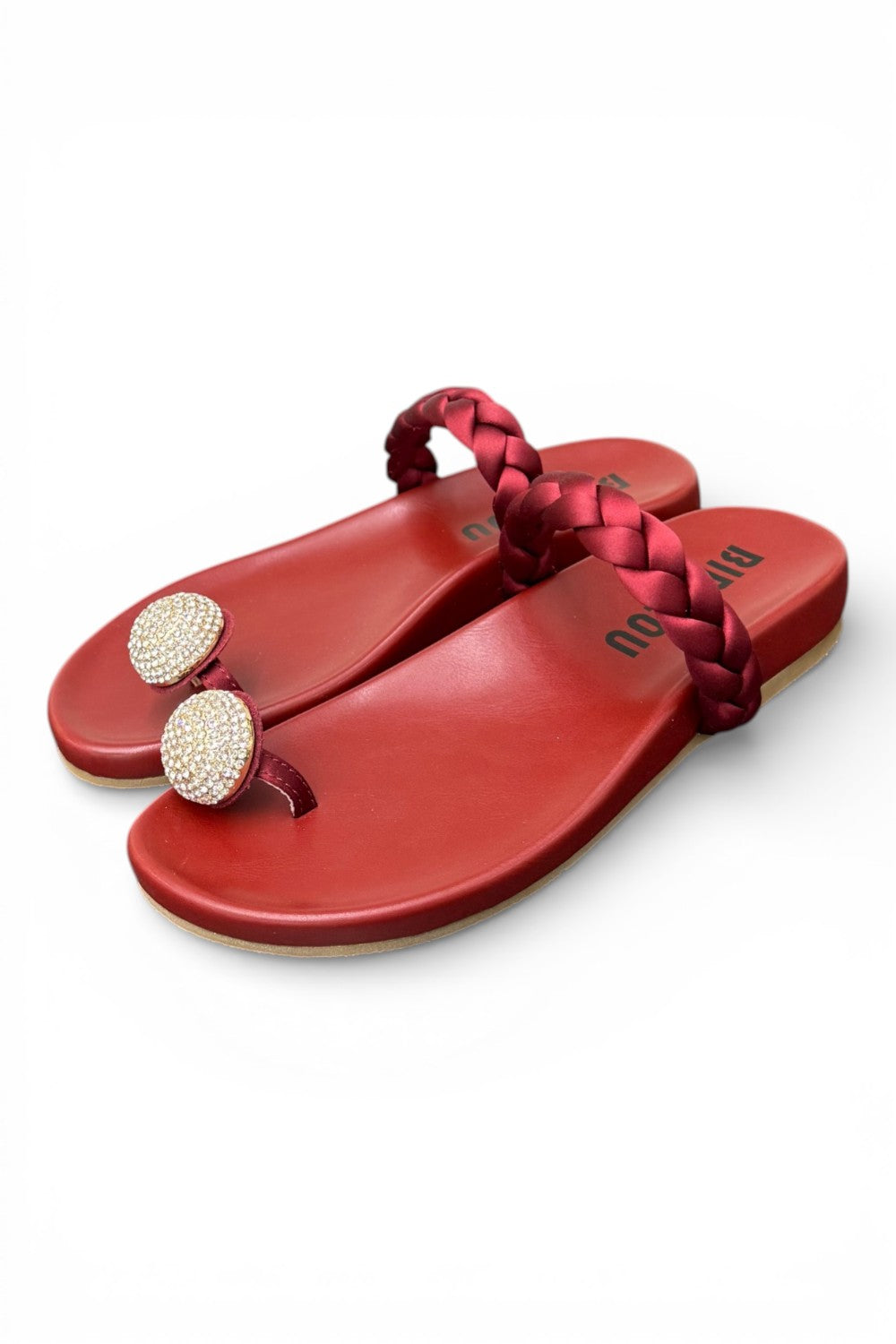 Ciabatta infradito anello strass burgundy Bibi Lou 