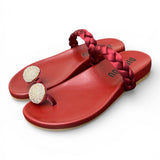 Ciabatta infradito anello strass burgundy Bibi Lou 