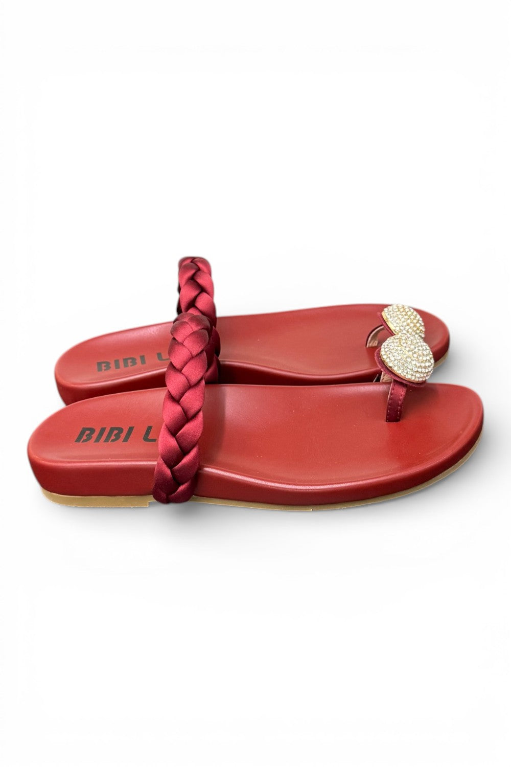 Ciabatta infradito anello strass burgundy Bibi Lou 