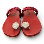 Ciabatta infradito anello strass burgundy Bibi Lou 