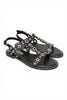 Bibi Lou Black Leather Eyelet Stud Sandals