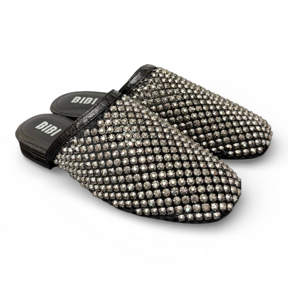 Sabot strass nero argento Bibi Lou 
