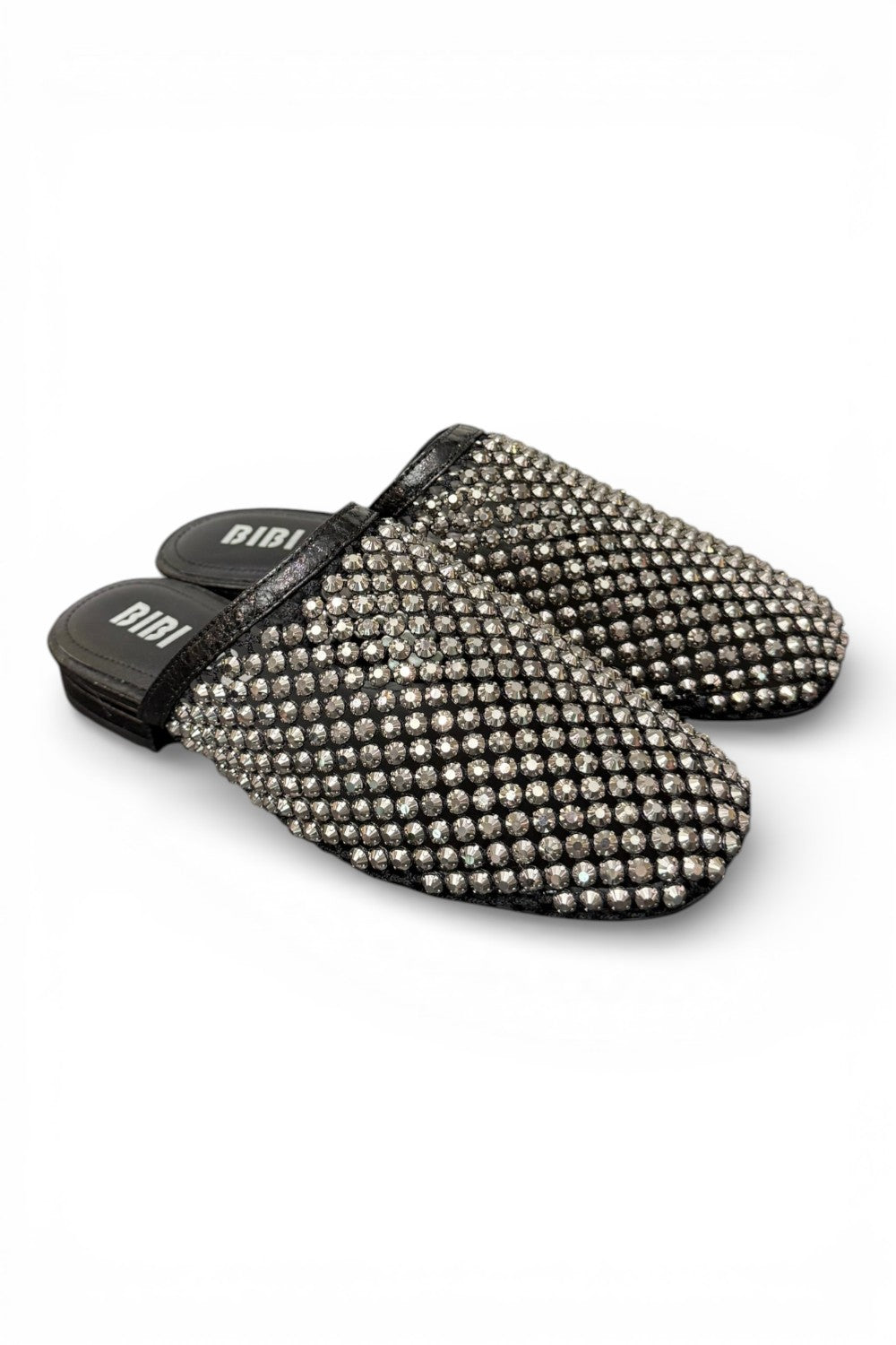 Sabot strass nero argento Bibi Lou 
