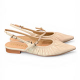 Slingback flat arricciata latte Chiconic 