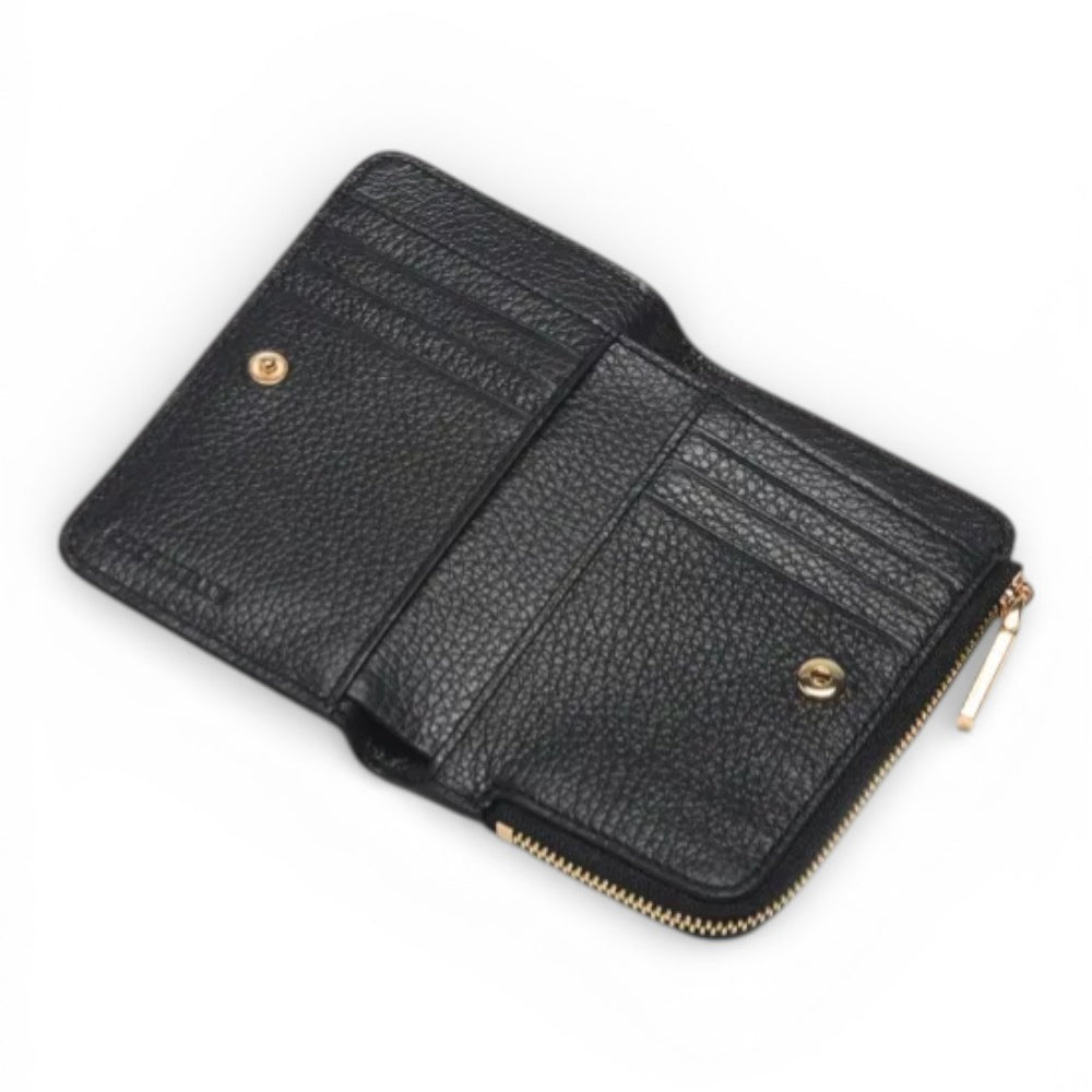 P.foglio piccolo zip metallic soft nero Coccinelle 