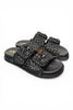 Ciabatta fasce pelle intrecciata nera Coral Bluw