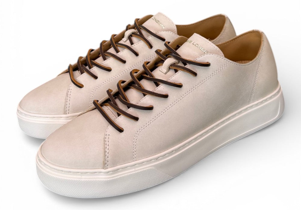 Sneaker pelle vintage bianca taglio vivo Crime London 