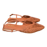Slingback intrecciata pelle cuoio Elaya 