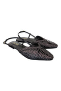 Slingback intrecciata pelle nera Elaya