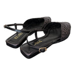 Slingback intrecciata pelle nera Elaya 