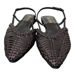 Slingback intrecciata pelle nera Elaya 