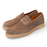 Mocassino camoscio taupe micro Exton 