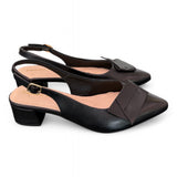Slingback pelle nera Francesco B 