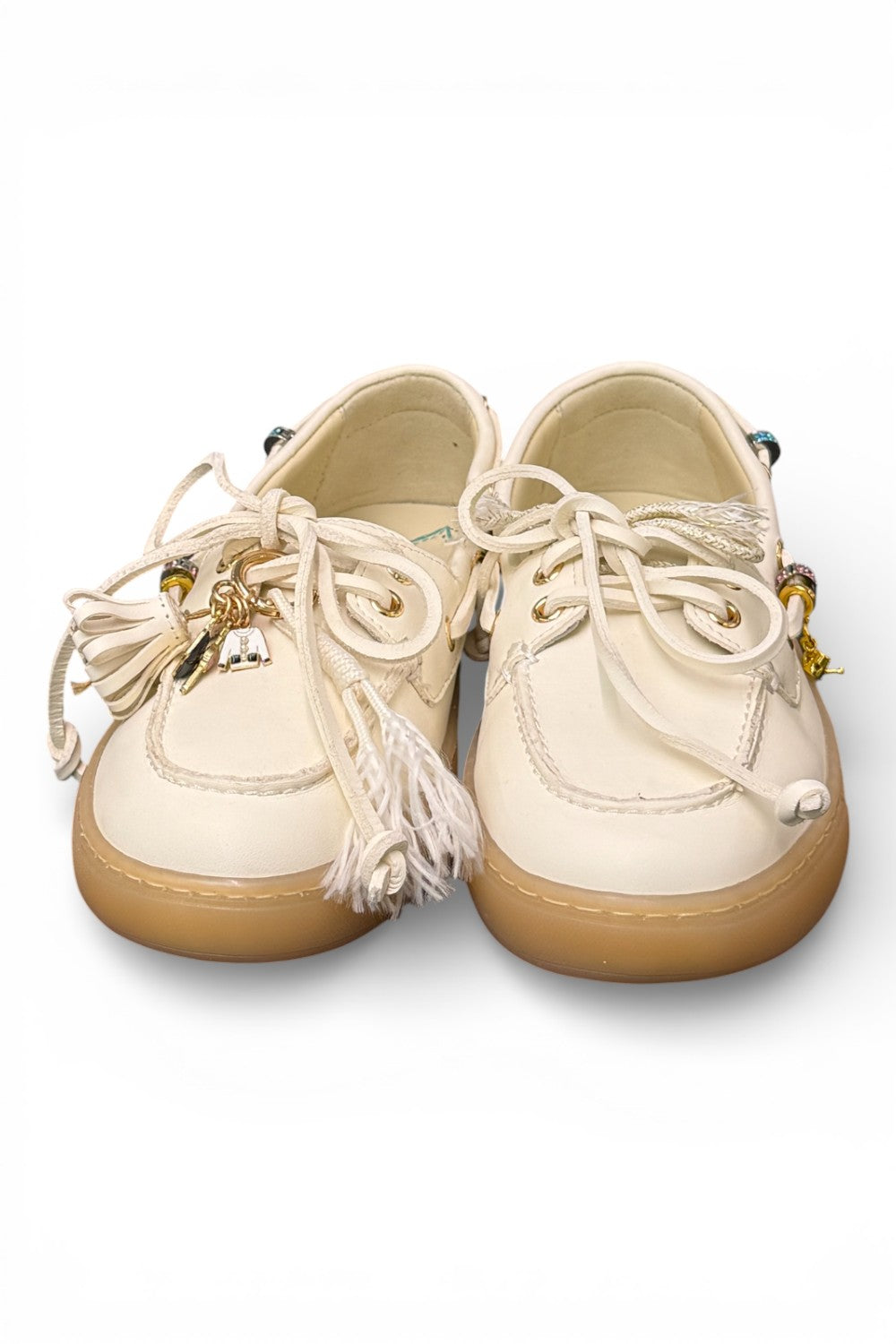 Scarpa barca nappa latte Gioplus 