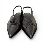 Slingback pelle nera con lacci  JVAM<BR/> 