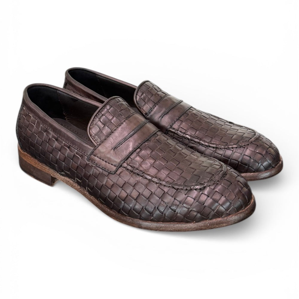 Mocassino pelle intrecciata testa di moro Kebo 