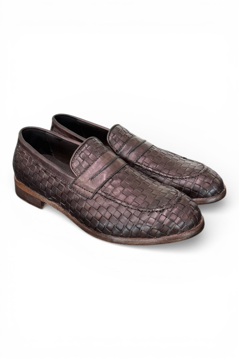 Mocassino pelle intrecciata testa di moro Kebo 