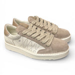 Allacciato uomo Panchic P01 pelle e camoscio bianco beige 