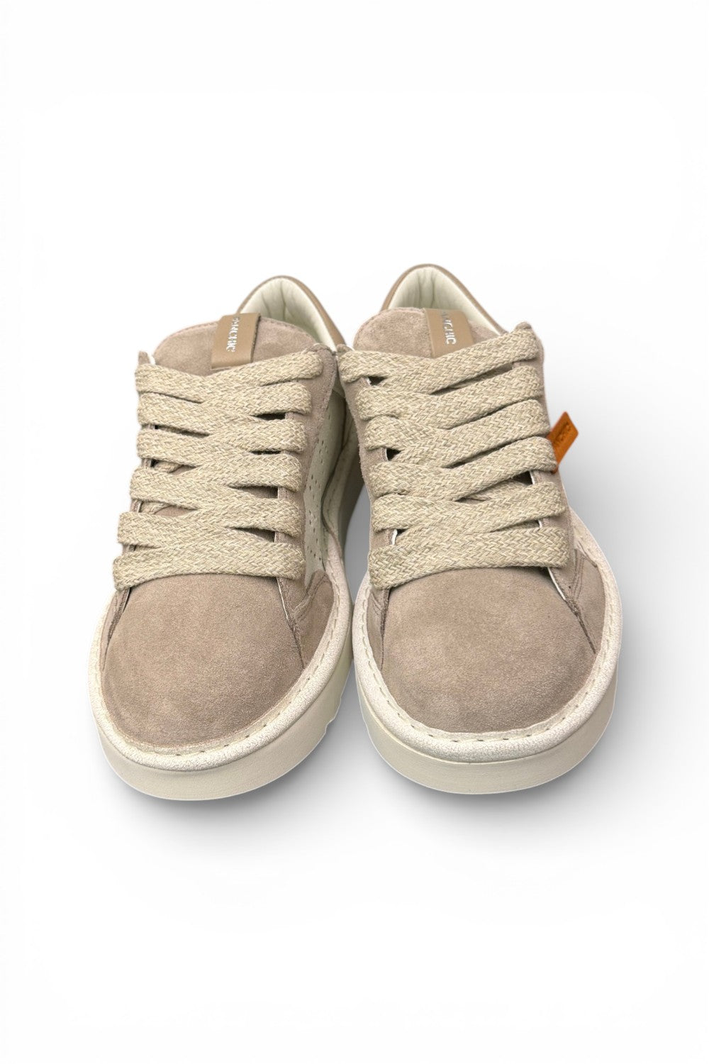 Allacciato uomo Panchic P01 pelle e camoscio bianco beige 