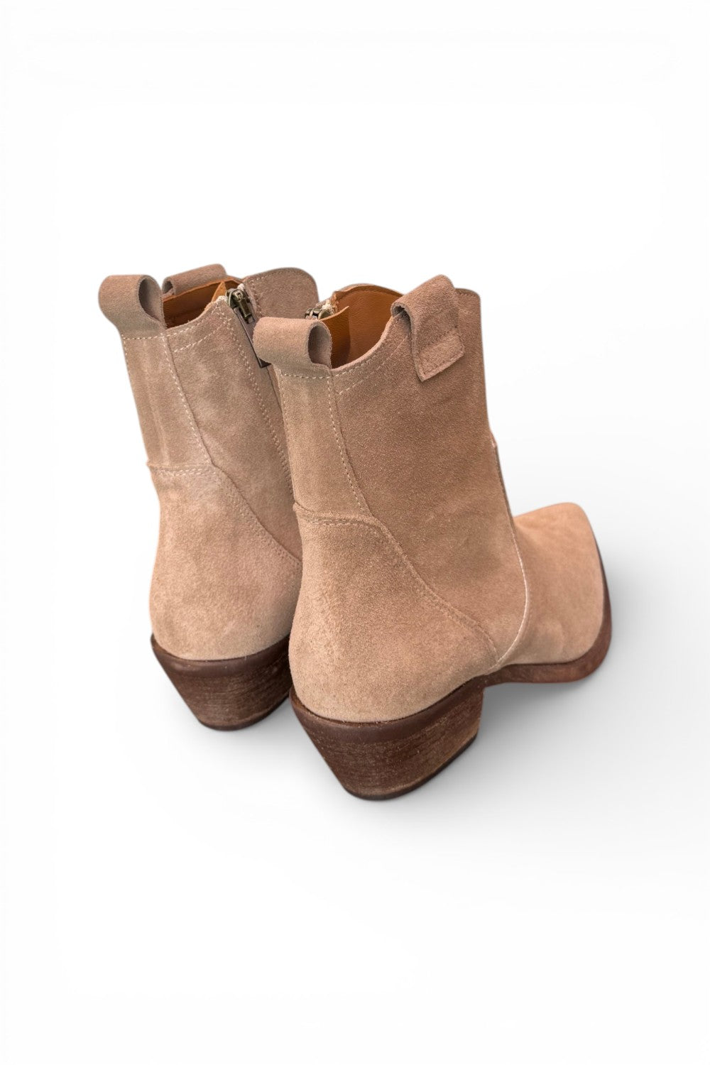 Stivaletto texano corto suede beige Ranye<BR/> 