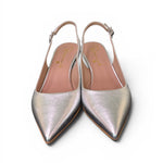 Slingback pelle argento tacco 50 Ranye 