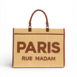 Shopping Iconique Tote Straw beige brown rafia Rue Madam 