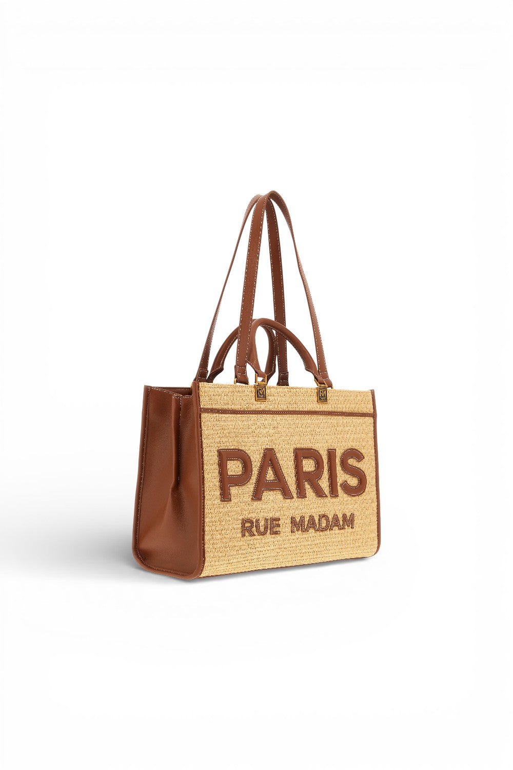 Shopping Iconique Tote Straw beige brown rafia Rue Madam 