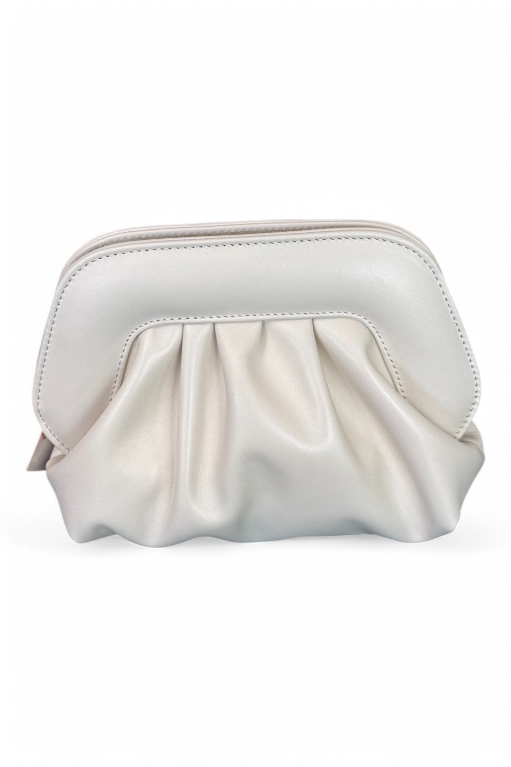 Pochette chiusura scatto ecopelle milk 