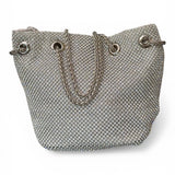 Pochette secchiello strass Scarlet argento 
