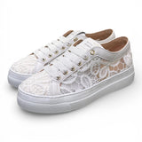 Sneaker donna pizzo bianco Stokton<BR/> 
